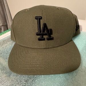 New Era Los Angeles Dodgers LA 9FIFTY Snapback Hat Olive Green MLB